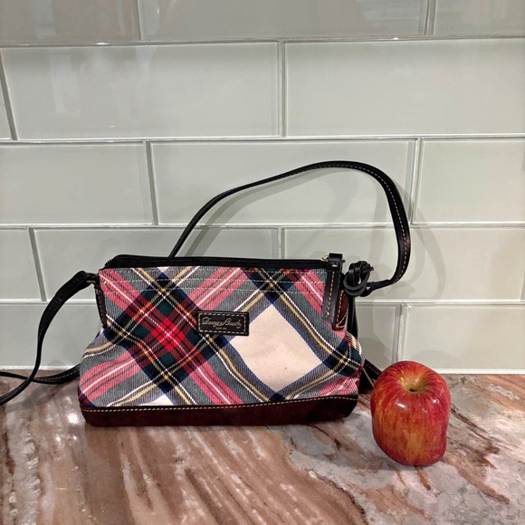 Dooney & Bourke Plaid Crossbody Bag - Red, Green, Brown - Picture 11 of 14